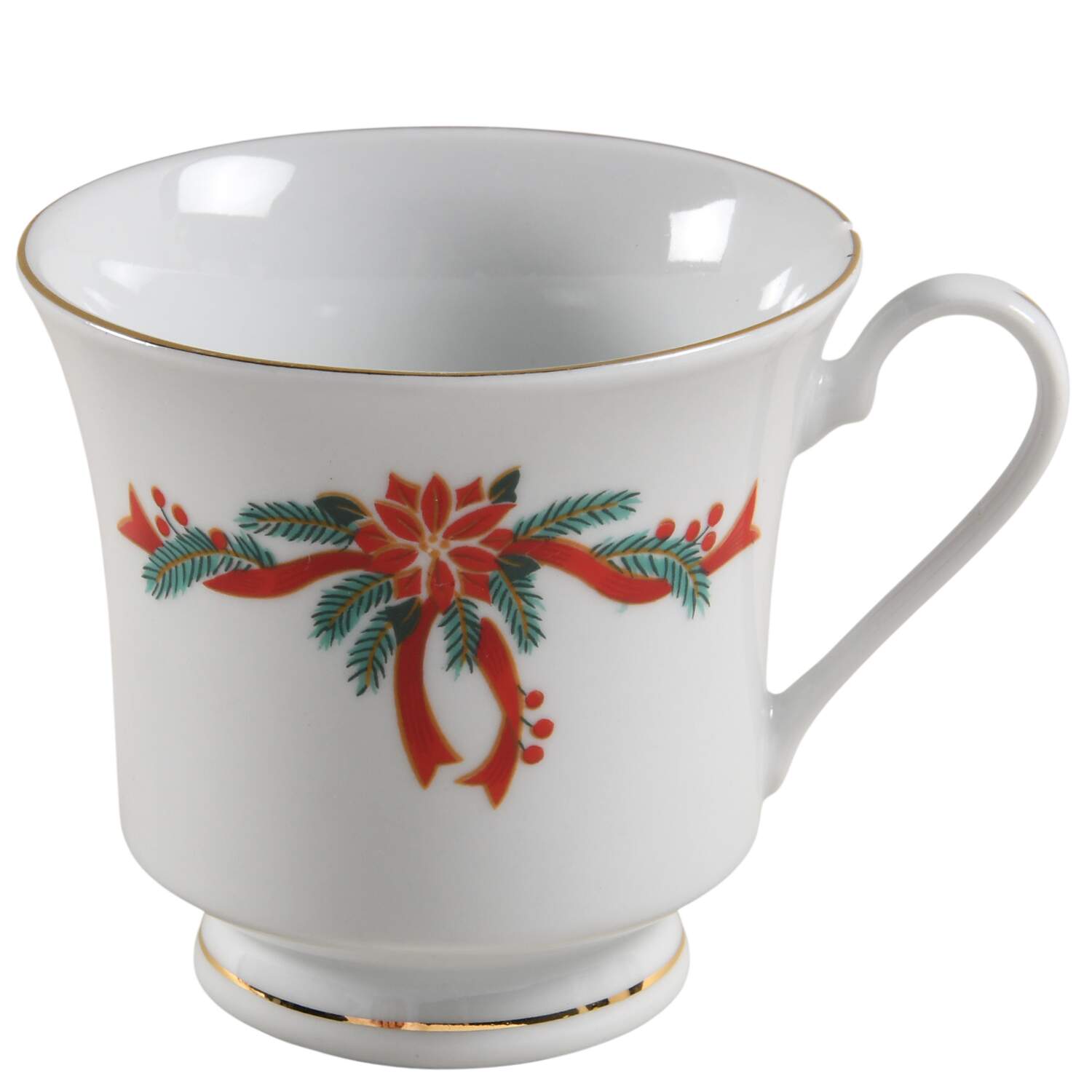 Poinsettia & Ribbon Footed Cup by Fairfield-1