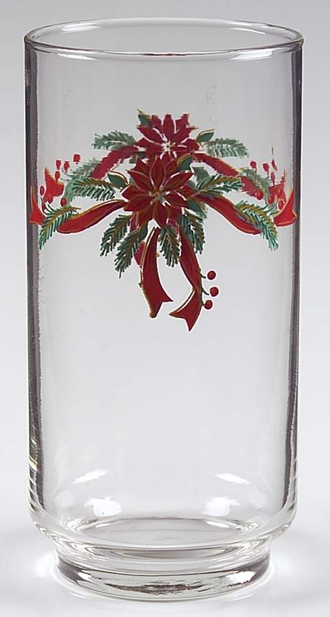 Poinsettia & Ribbon 14 Oz Glassware Tumbler by Fairfield-1
