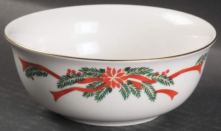 Poinsettia & Ribbon Fruit/Dessert (Sauce) Bowl by Fairfield-1