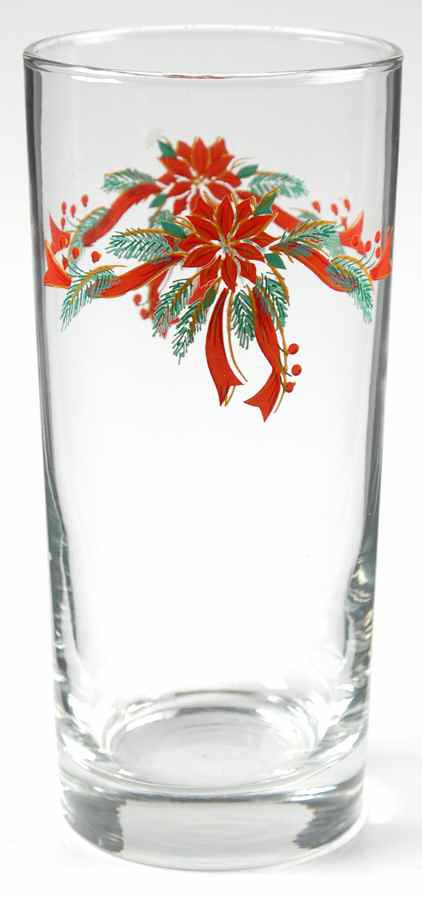 Poinsettia & Ribbon 14 Oz Glassware Tumbler by Fairfield-1