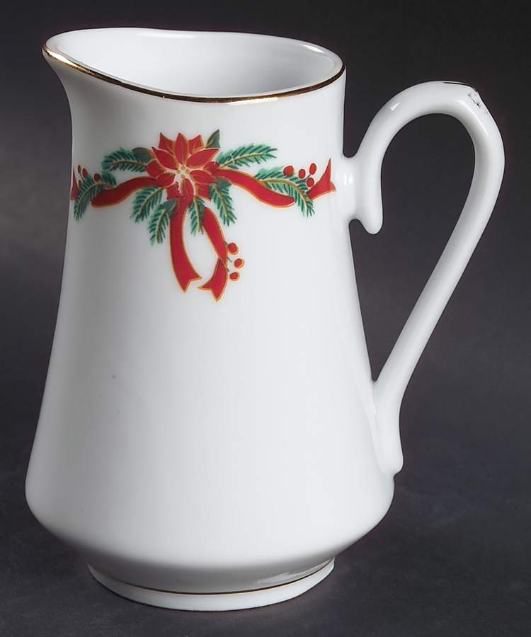 Poinsettia & Ribbon Creamer by Fairfield-1