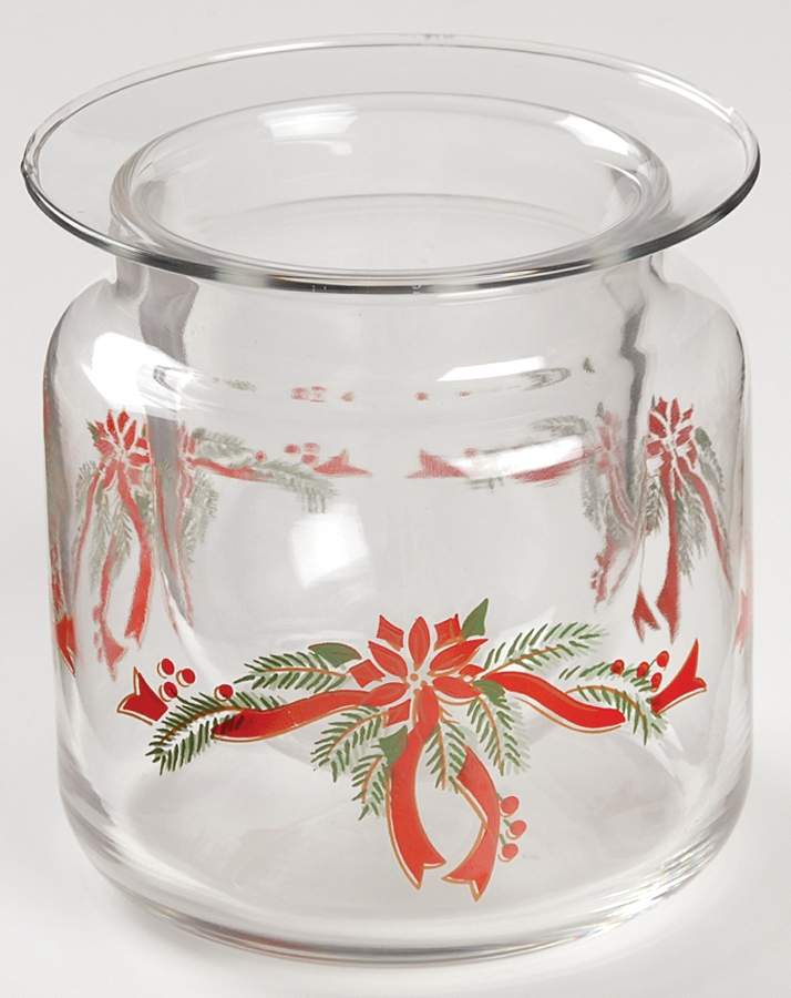 Poinsettia & Ribbon 2 Piece Glassware Candle Votive by Fairfield-1