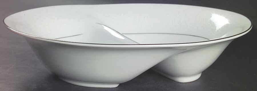 Fascination 10" Oval Divided Vegetable Bowl by Fashion Royale-1
