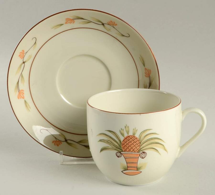 Pineapple Flat Cup & Saucer Set by Foreign Advisory Service-1