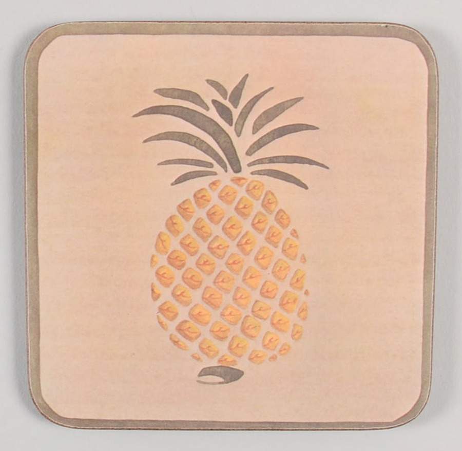 Pineapple Cork Back Square Coaster by Foreign Advisory Service-1