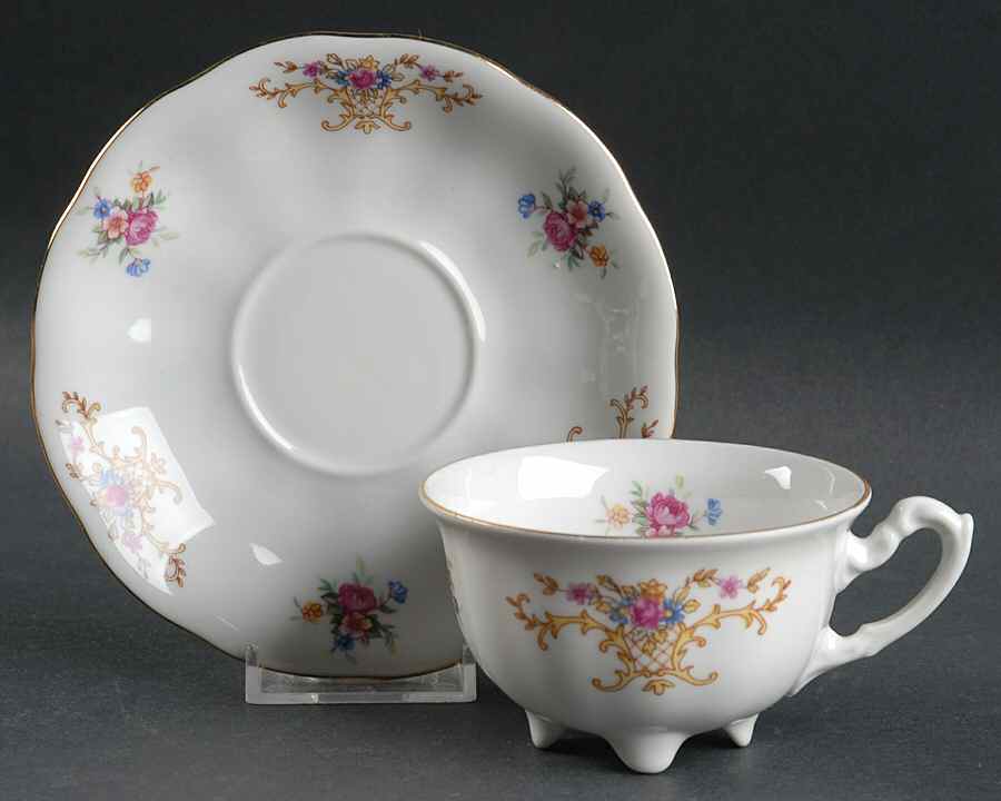 9026 (Thin Trim) Footed Cup & Saucer Set by Favolina-Karolina-1