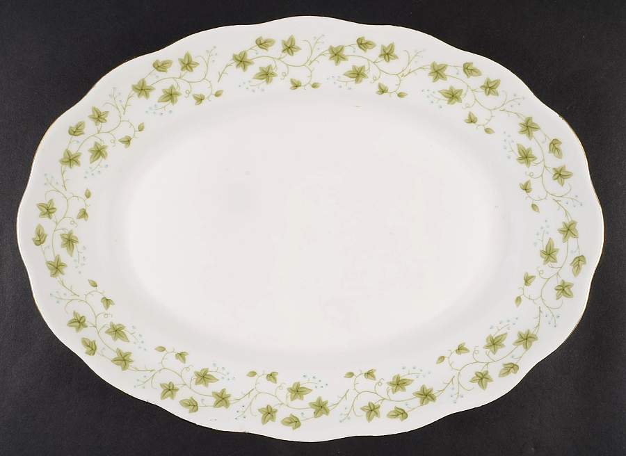 Diana (1-16" Gold Trim) 13" Oval Serving Platter by Favolina-Karolina-1