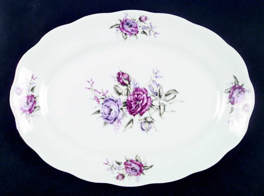Flower Spray (Poland) 13" Oval Serving Platter by Embassy (Poland)-1