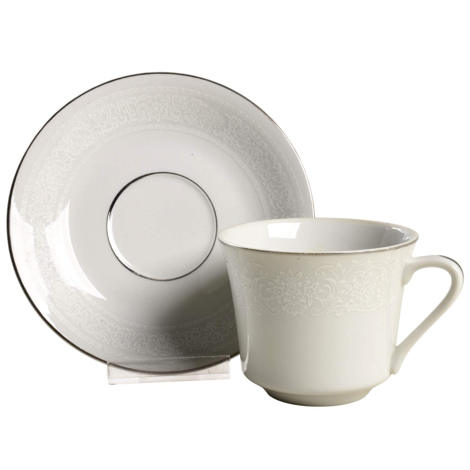 FCC27 Footed Cup & Saucer Set by Fine China of China-1