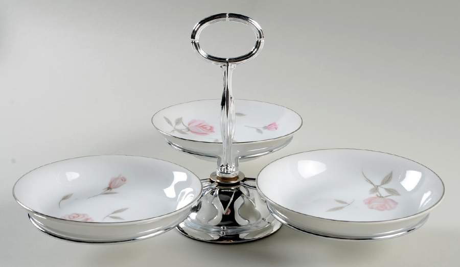 Argent 7" x 12" 3-Part Relish & Metal Stand (FR) HC by Fine China of China-1