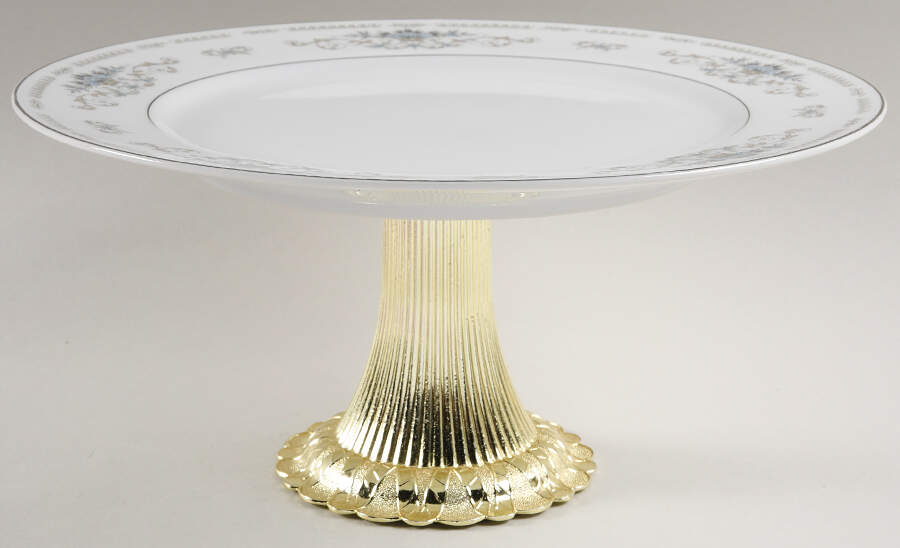 Diane Cake Stand with 4"-5" Metal Pedestal  Hc by Fine China of Japan-1