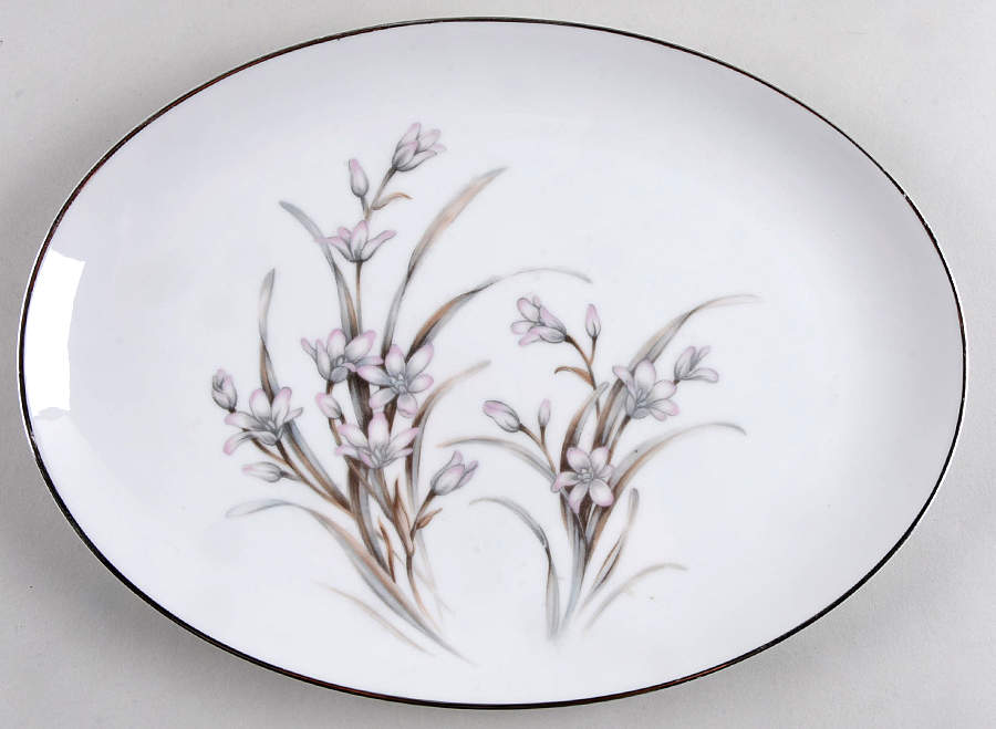 Eleanor 12" Oval Serving Platter by Fine China of Japan-1