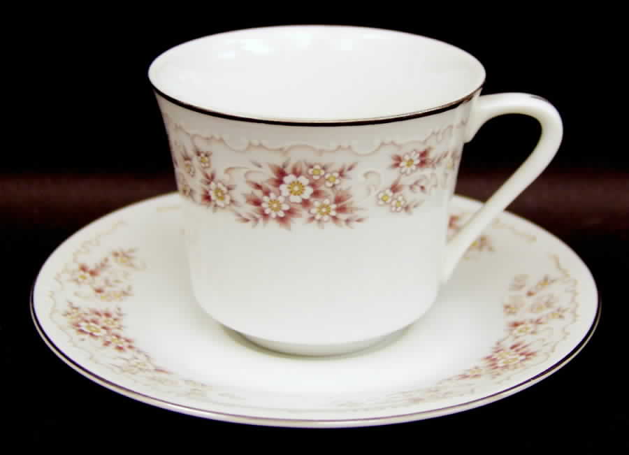 Elegance Flat Cup & Saucer Set by Fine China of Japan-1