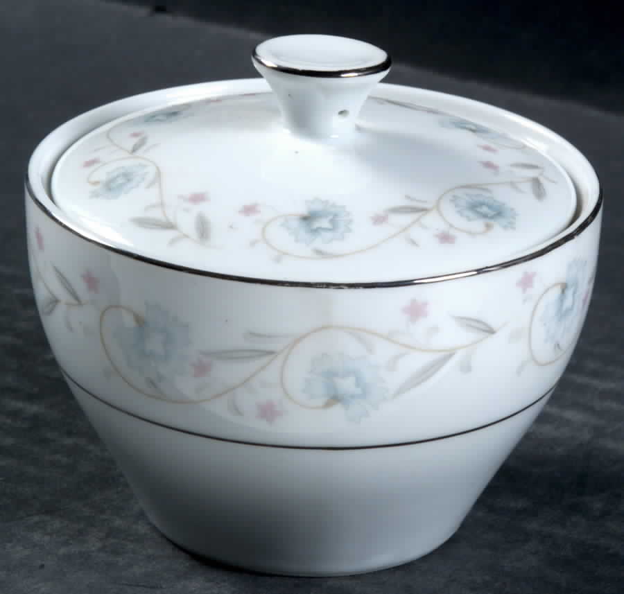English Garden (Platinum) Sugar Bowl & Lid by Fine China of Japan-1
