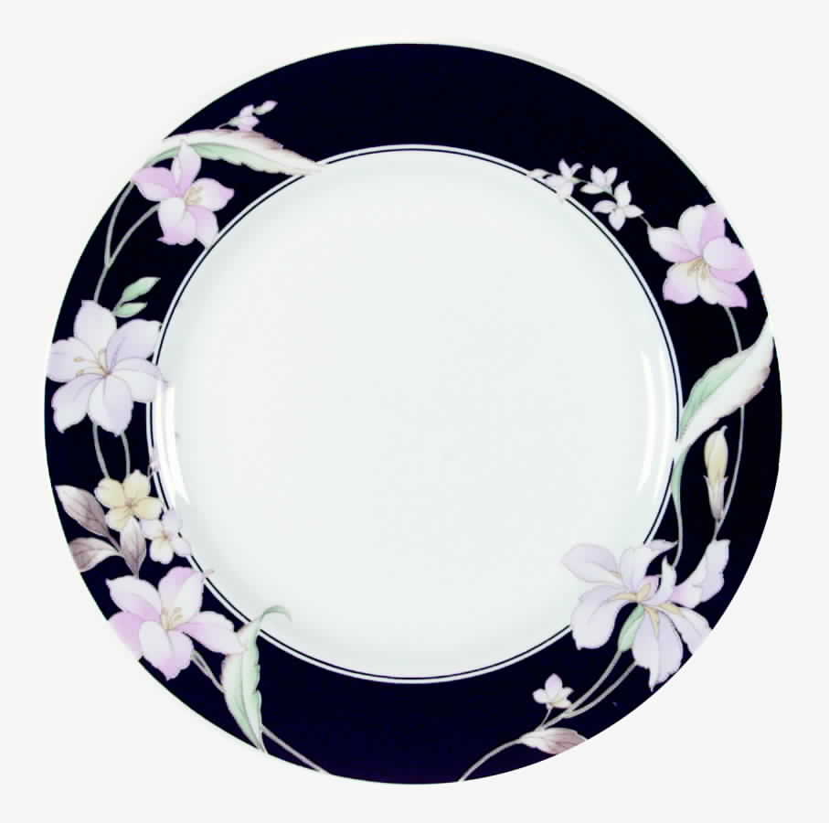 Fantasy (Black Rim) Dinner Plate by Fine China of Japan-1