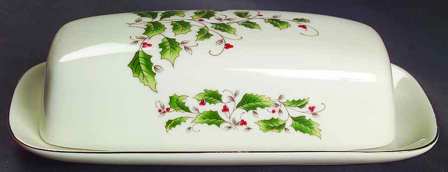 Holly Holiday 1/4 Lb Covered Butter by Fine China of Japan-1