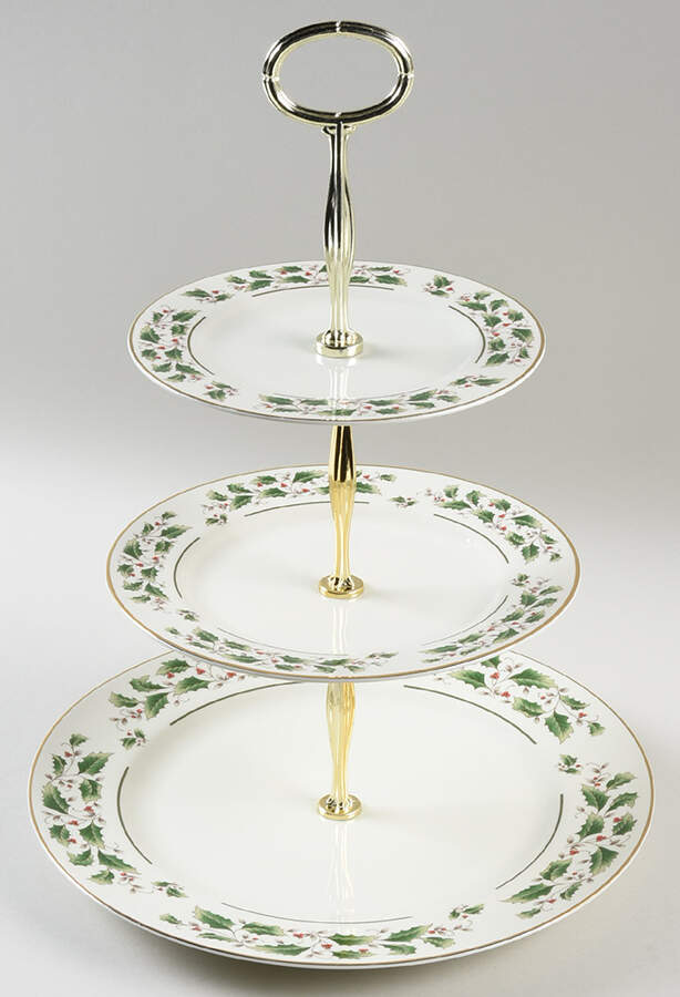 FCJ5 13 7/8"-14 1/4" 3-Tiered Serving Tray(DP,SP,BB) HC by Fine China of Japan-1