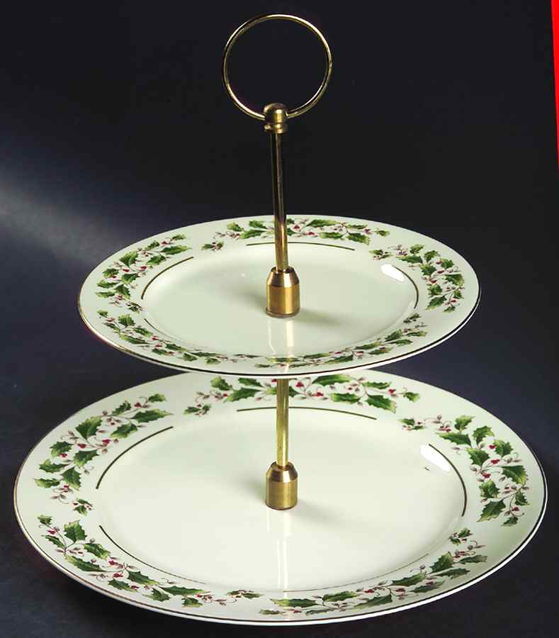 FCJ5 2 Tiered Serving Tray (Dinner & Salad Plate) by Fine China of Japan-1