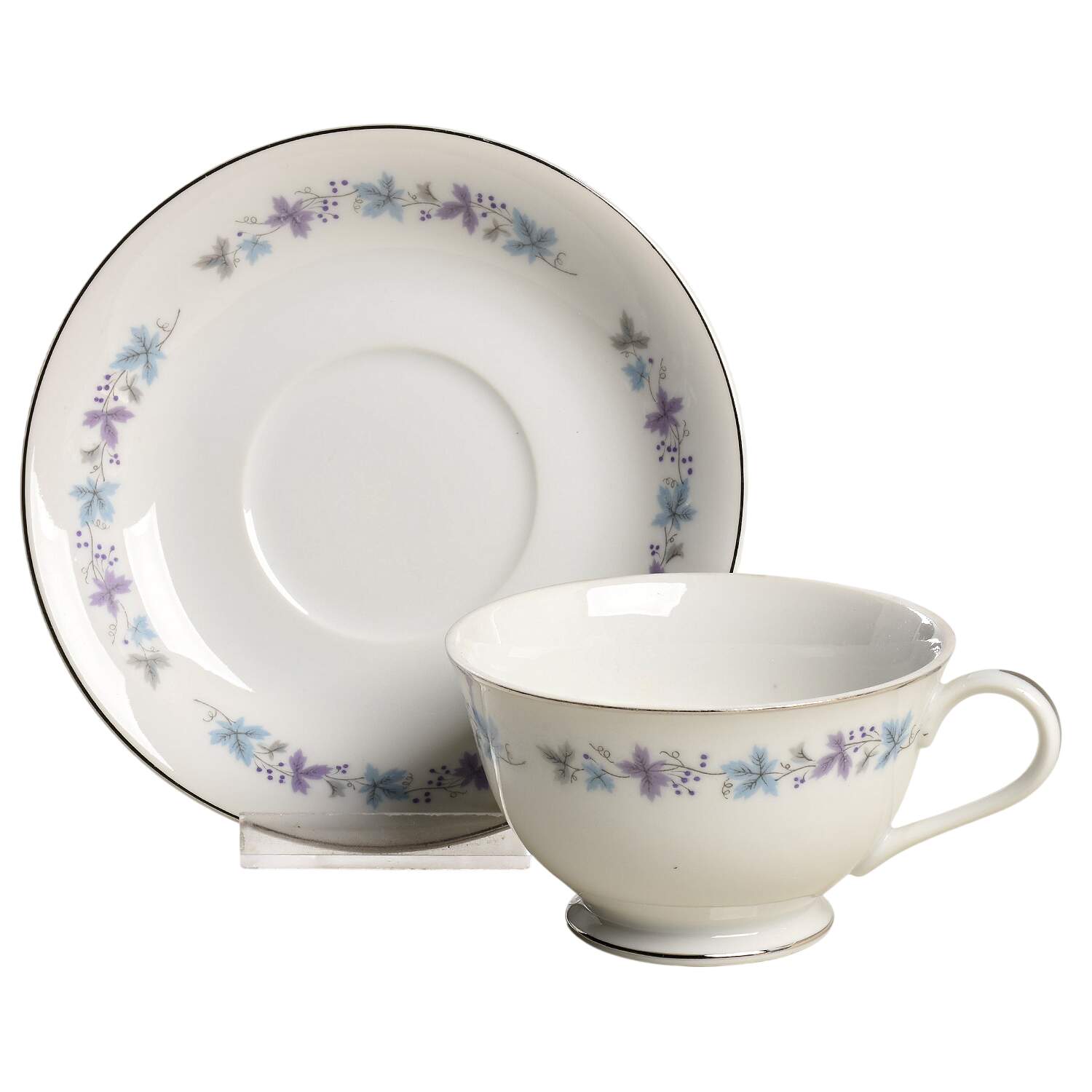 Fountainbleau Footed Cup & Saucer Set by Fine China of Japan-1