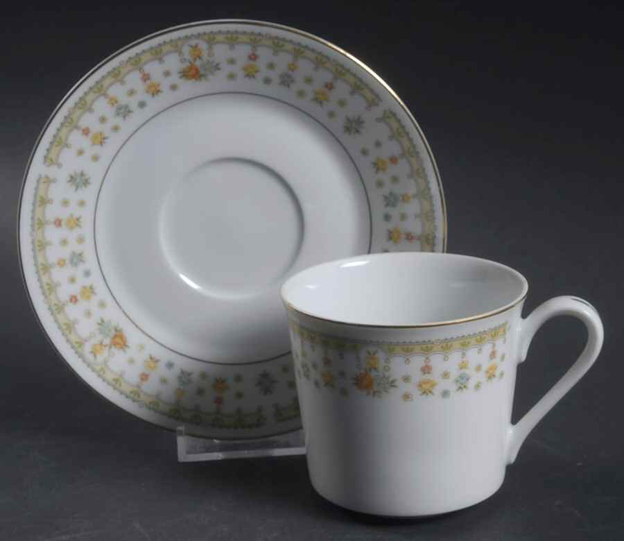 Garden Bouquet Flat Cup & Saucer Set by Fine China of Japan-1