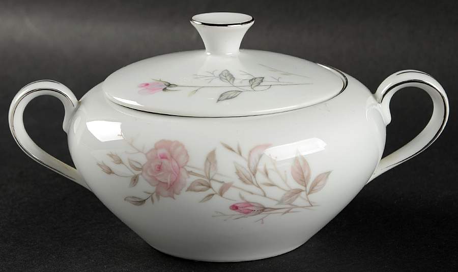Laura (Platinum Trim) Sugar Bowl & Lid by Fine China of Japan-1