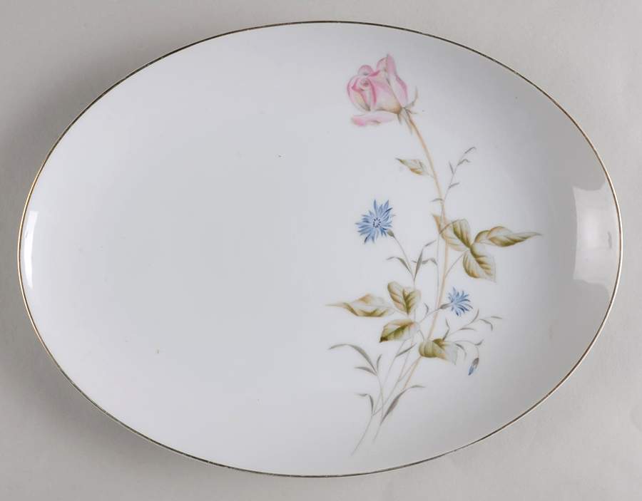 Marguerita 12" Oval Serving Platter by Fine China of Japan-1