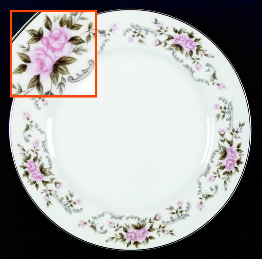 Pink Rose Dinner Plate by Fine China of Japan-1