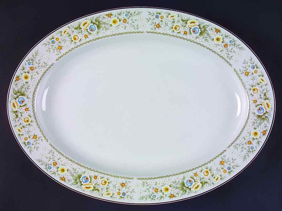 Priscilla 14" Oval Serving Platter by Fine China of Japan-1