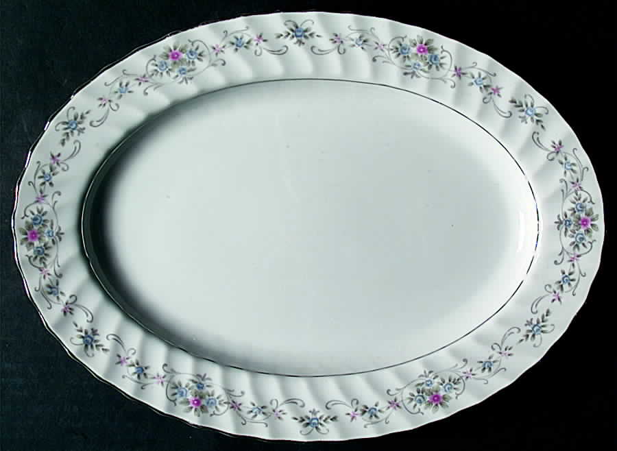 Priscilla 12" Oval Serving Platter by Fine China of Japan-1