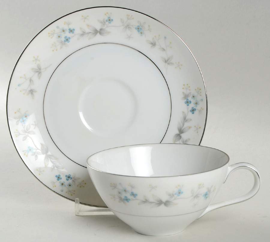 Springtime Flat Cup & Saucer Set by Fine China of Japan-1