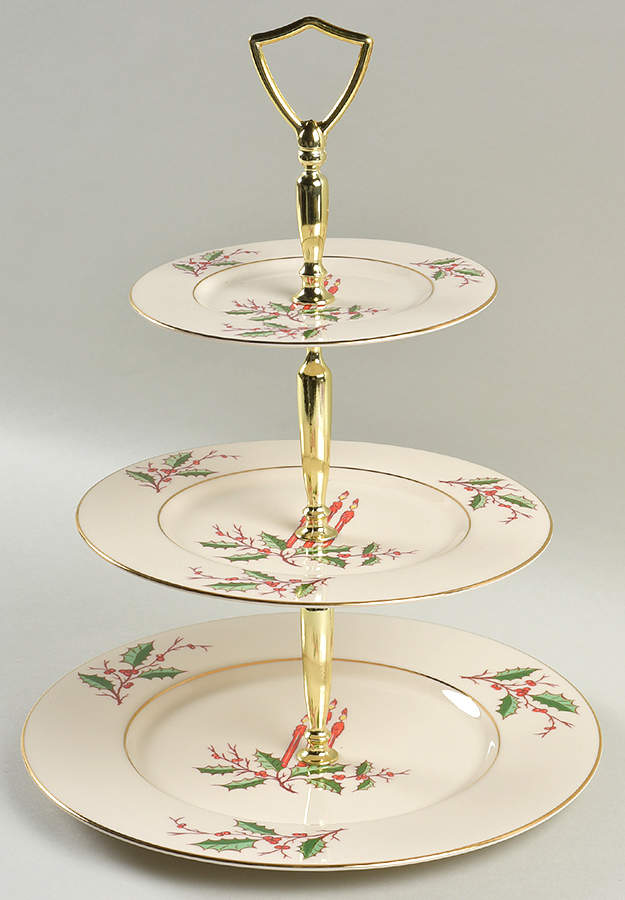 Christmas (Rim) 3-Tiered Serving Tray (DP, SP, BB) by Fine Arts-1