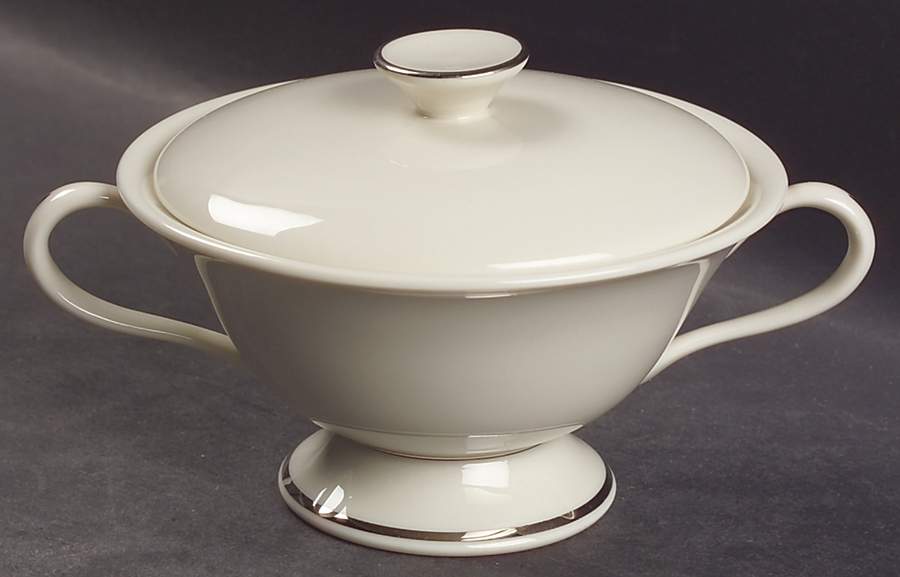 Classic Dignity Platinum Sugar Bowl & Lid by Fine Arts-1