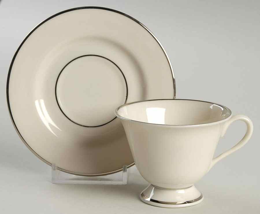 Classic Dignity Platinum Footed Demitasse Cup & Saucer Set by Fine Arts-1
