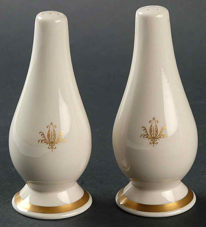 Kenwood Castle Gold and White Salt & Pepper Set by Fine Arts-1