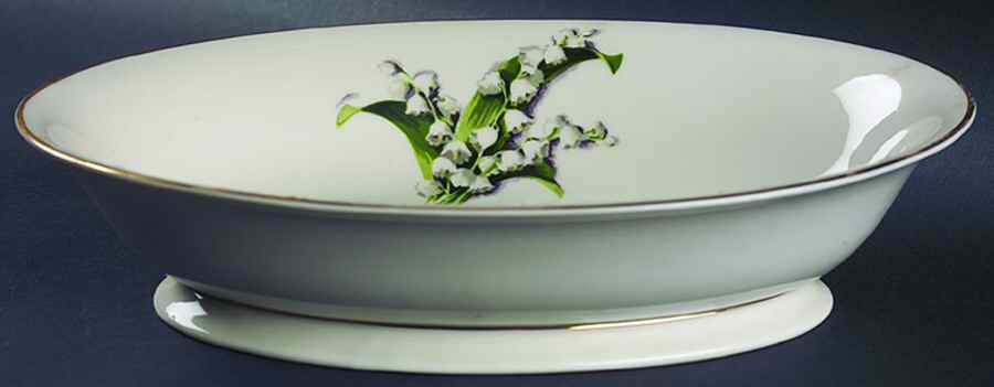 Lily of The Valley 10" Oval Vegetable Bowl by Fine Arts-1