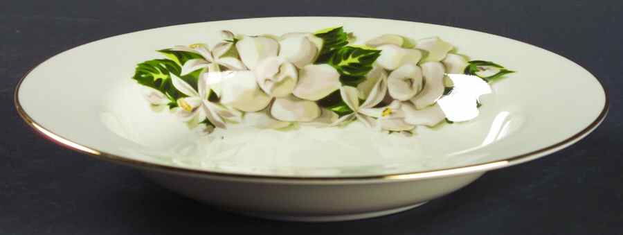 Orange Blossom & Gardenia Large Rim Soup Bowl by Fine Arts-1
