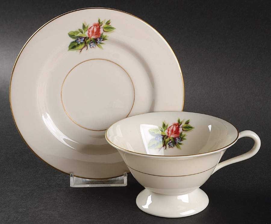 Romance Rose Footed Cup & Saucer Set by Fine Arts-1