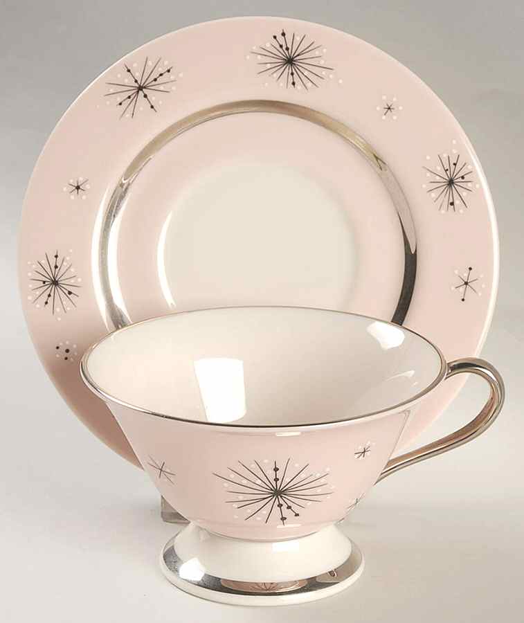 Romance of The Stars Pink Footed Cup & Saucer Set by Fine Arts-1