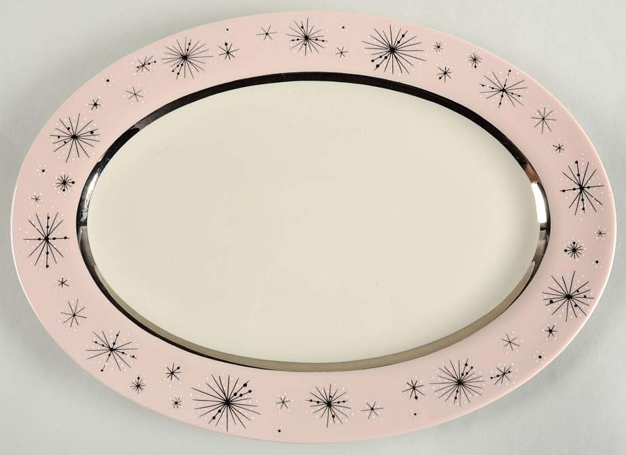 Romance of The Stars Pink 15" Oval Serving Platter by Fine Arts-1