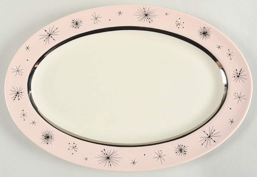 Romance of The Stars Pink 13" Oval Serving Platter by Fine Arts-1