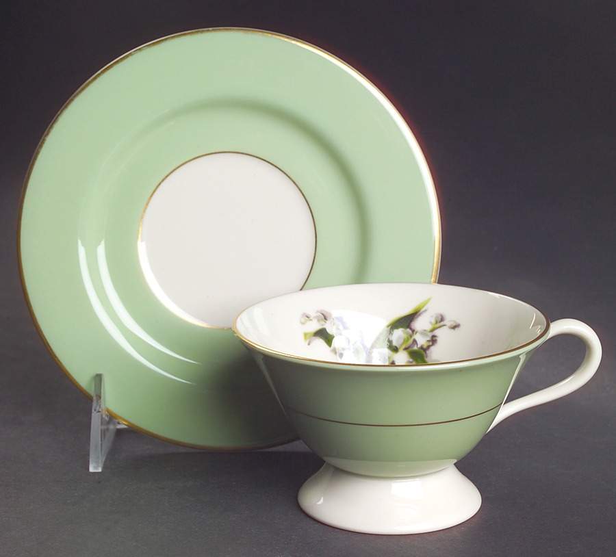 Springtime Footed Cup & Saucer Set by Fine Arts-1