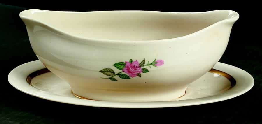 Sweetheart Rose Gravy Boat with Attached Underplate by Fine Arts-1
