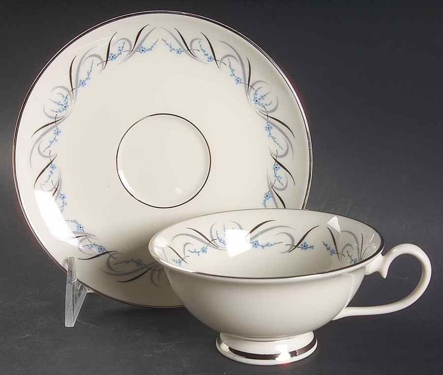 Waltz of Spring (Rim) Footed Cup & Saucer Set by Fine Arts-1