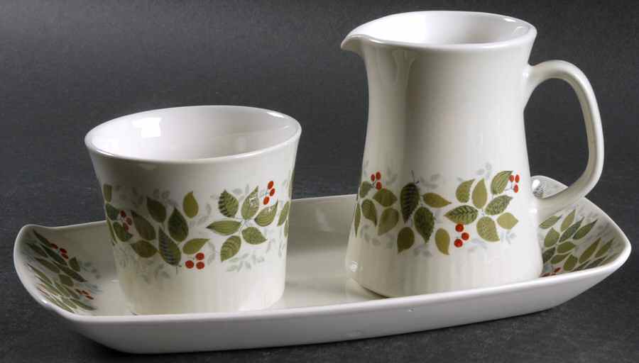 Brazil Creamer & Open Sugar with Tray by Figgjo (Norway)-1