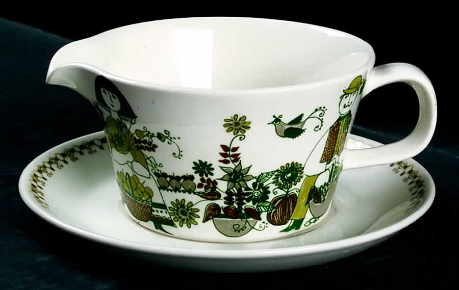 Market Round Gravy Boat & Underplate by Figgjo (Norway)-1