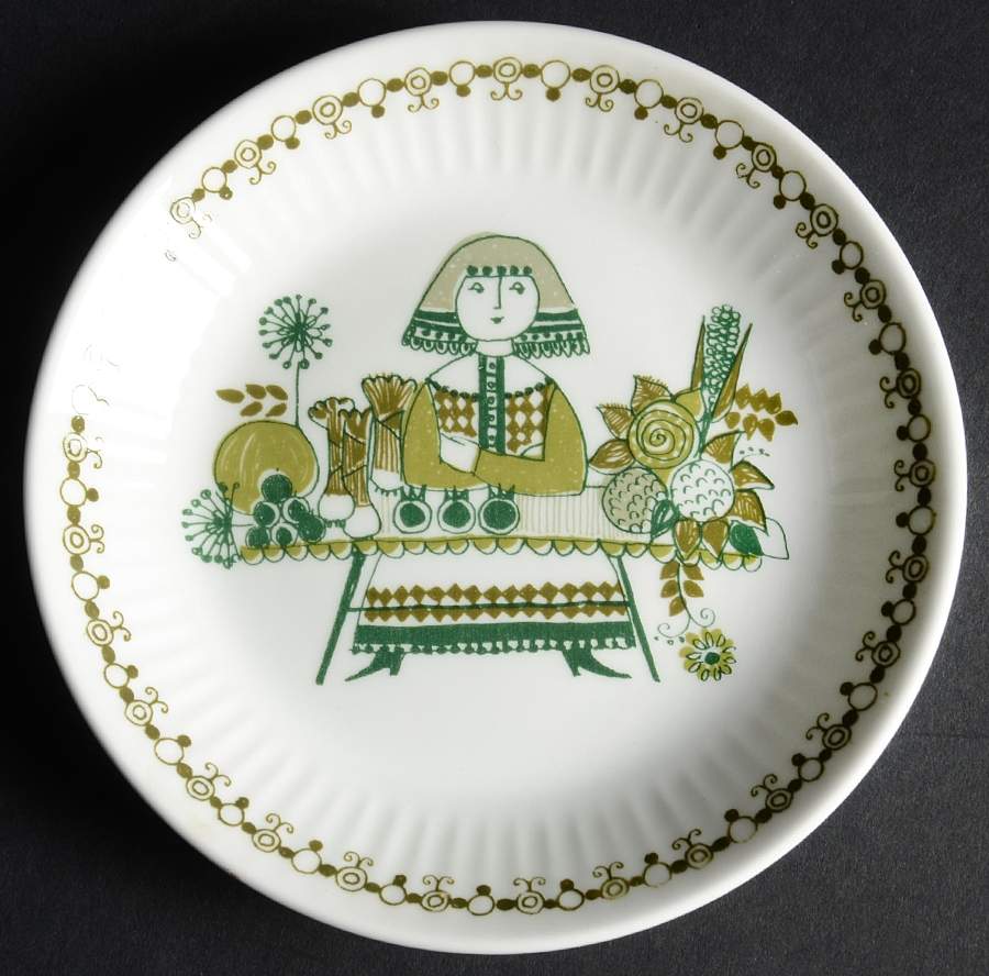 Market Bread & Butter Plate by Figgjo (Norway)-1