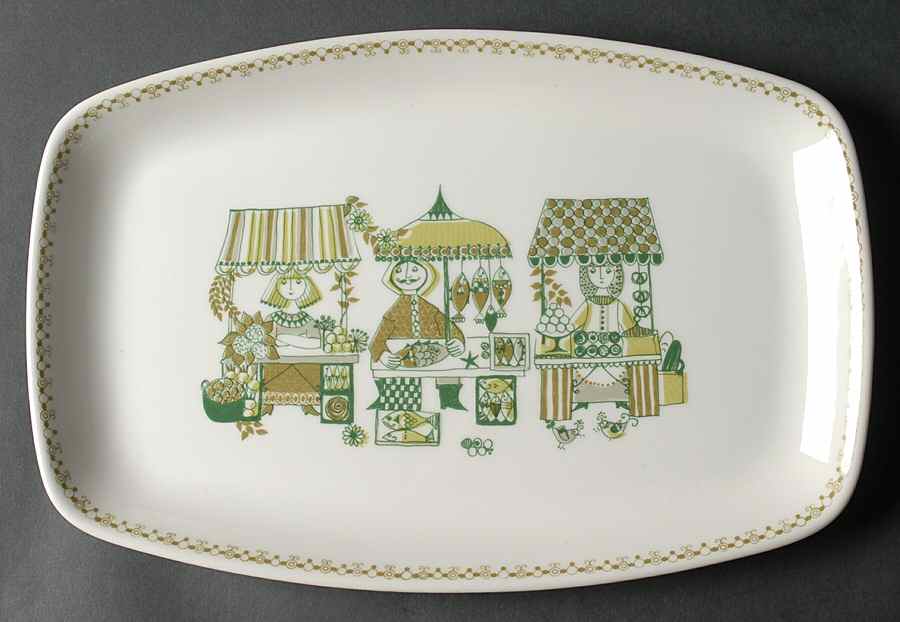 Market 13" Oval Serving Platter by Figgjo (Norway)-1