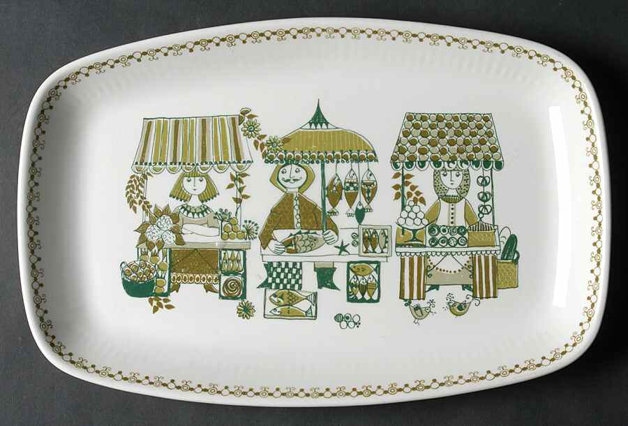 Market 11" Oval Serving Platter by Figgjo (Norway)-1