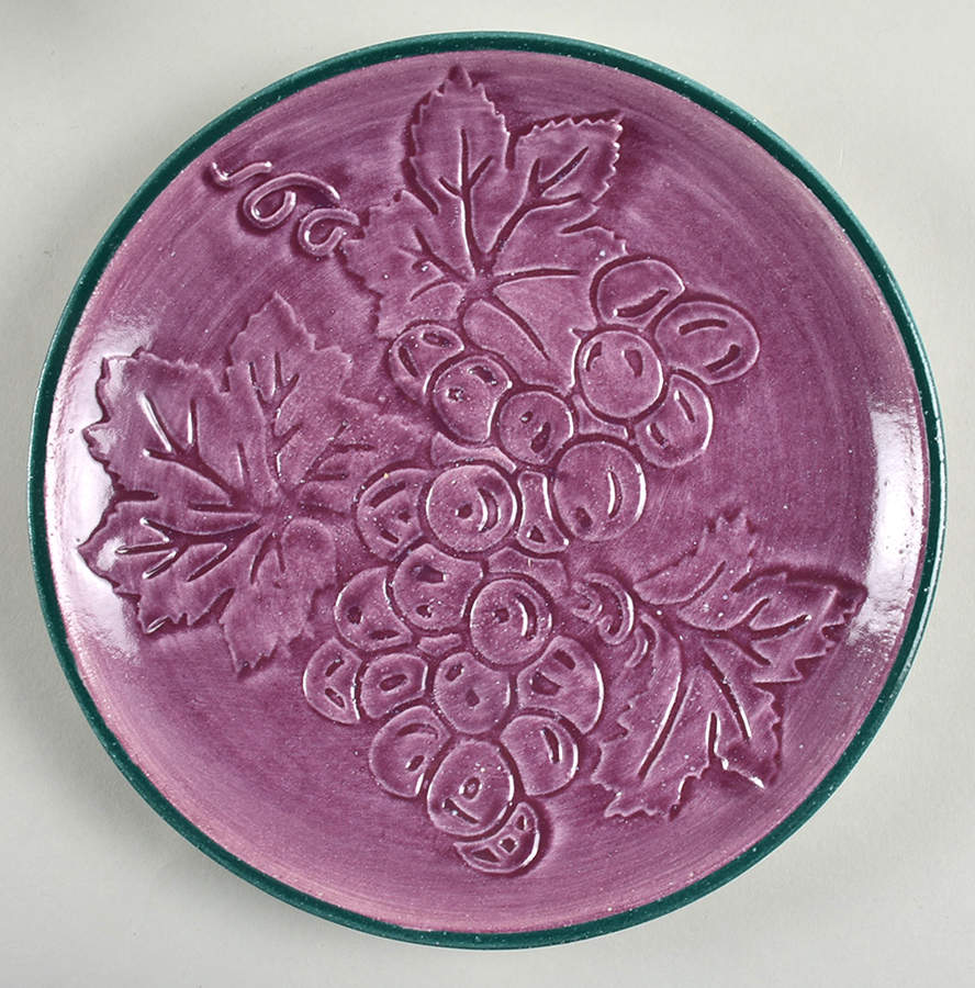 Grape Garland Embossed Pansy Purple Coupe Salad Plate by Fioriware-1