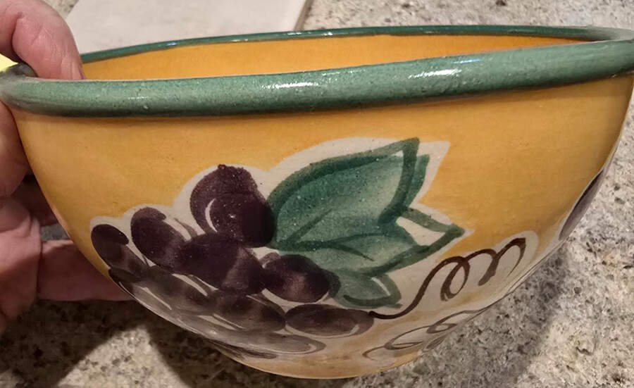 Grape Garland Embossed Pansy Purple Soup/Cereal Bowl by Fioriware-1